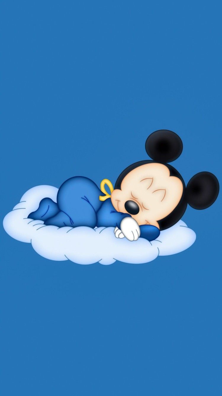 A cartoon mickey mouse is sleeping on top of the cloud - Disney, iPhone, Mickey Mouse
