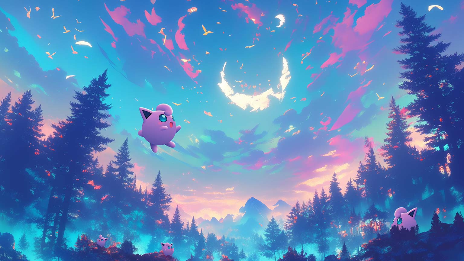 Jigglypuff Forest Dreams Desktop