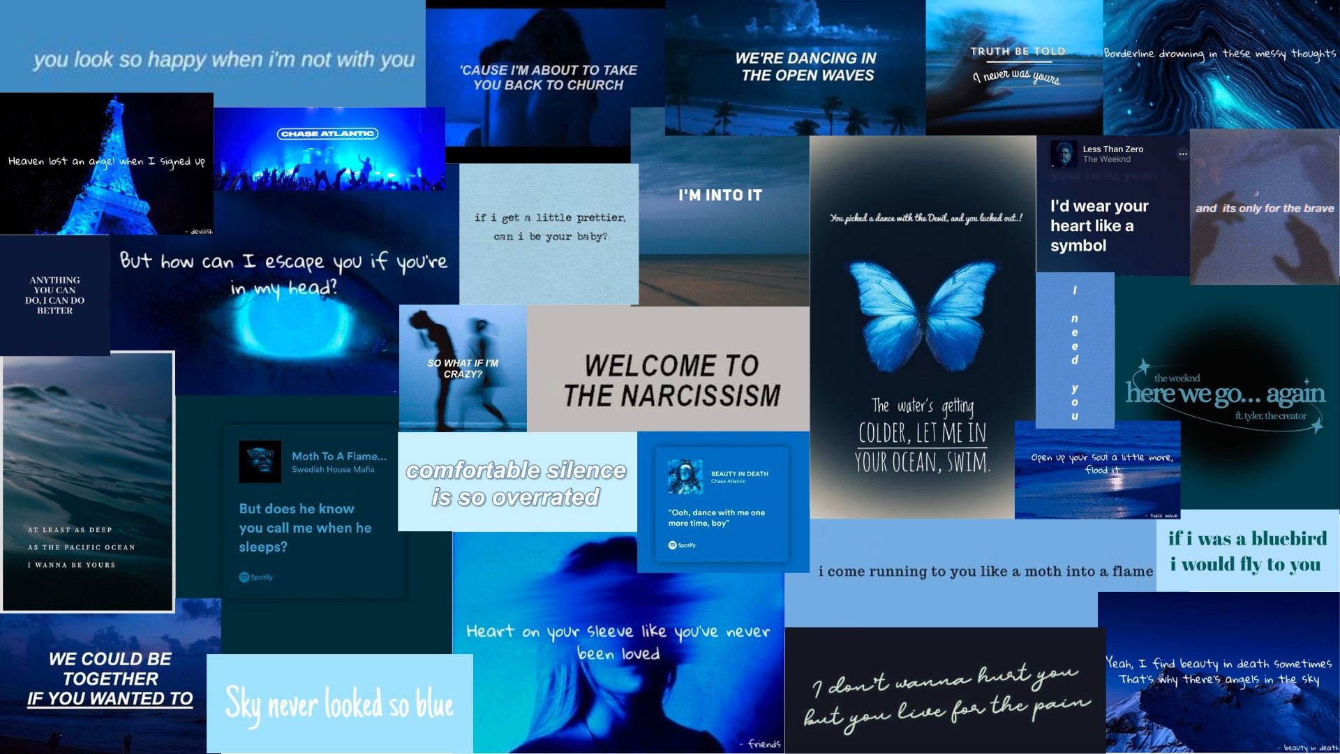 Blue Aesthetic Wallpaper With Song