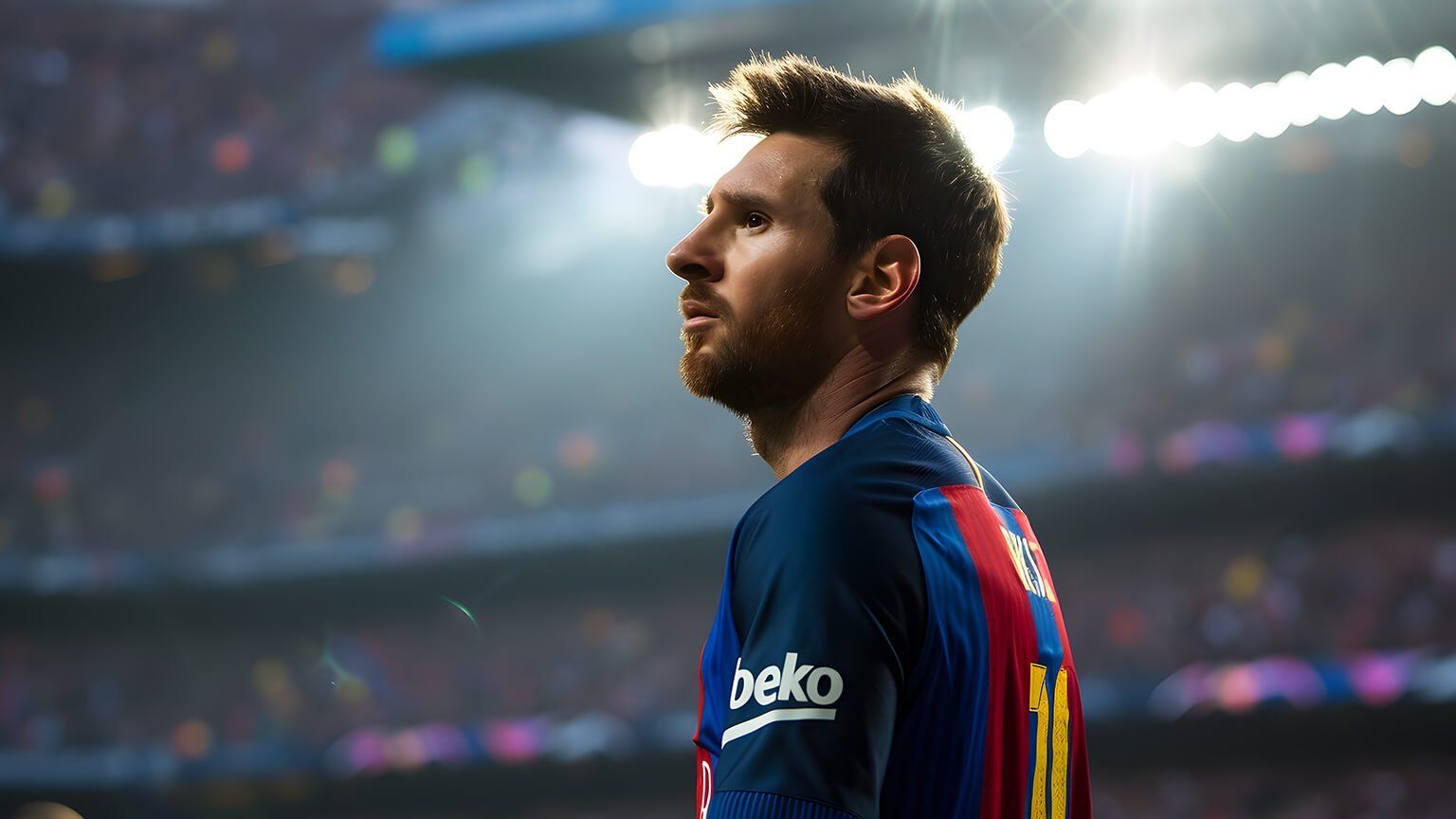 Aesthetic Lionel Messi in Barcelona Kit