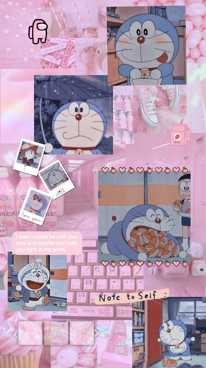 Doraemon pink aesthetic