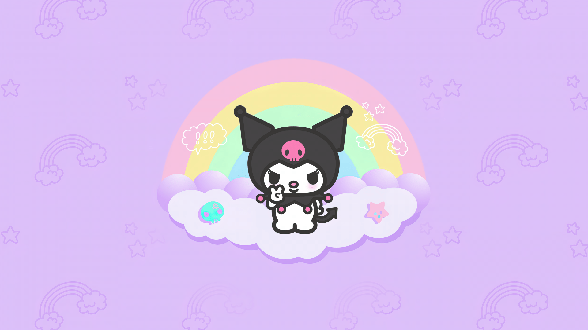 Kuromi Wallpaper 4K, Hello Kitty, Black