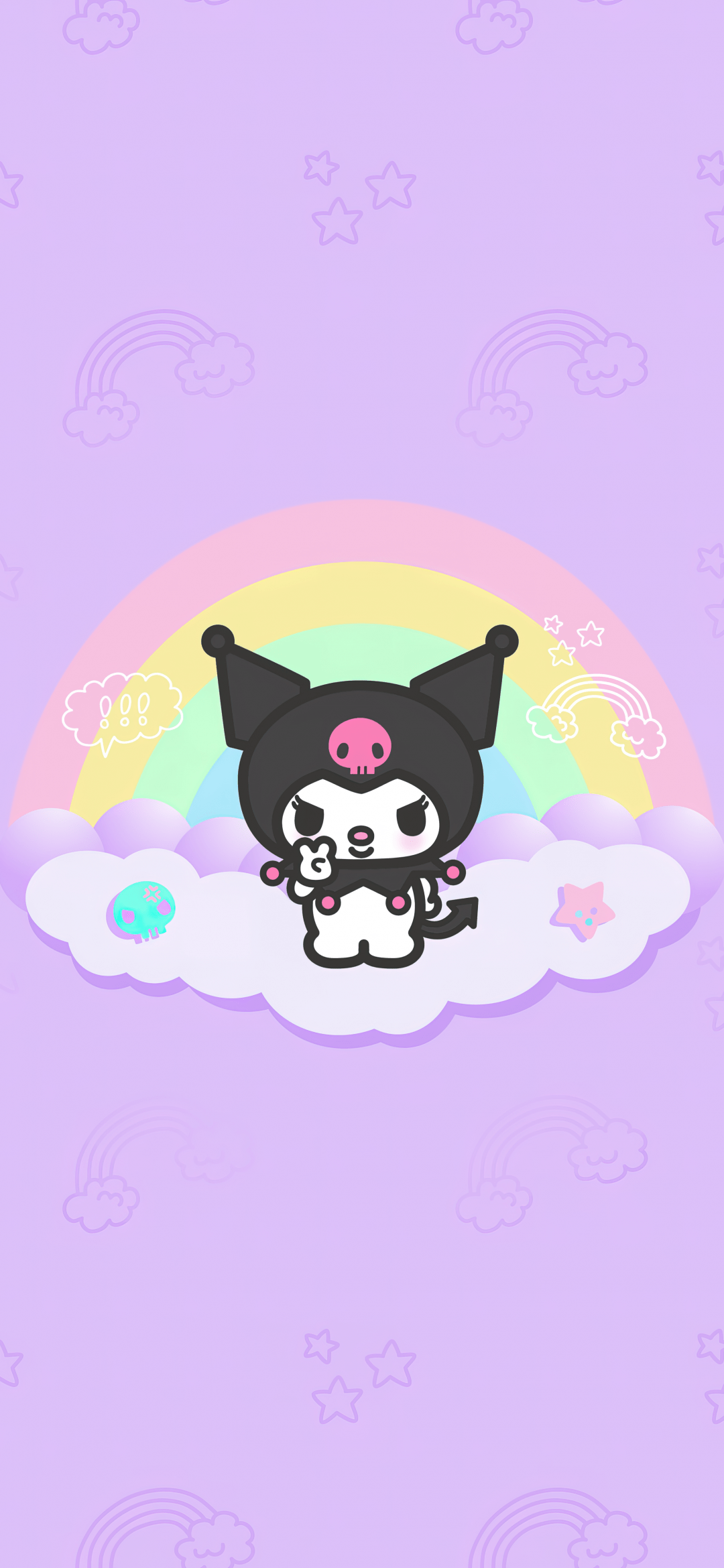 Kuromi Wallpaper 4K, Hello Kitty, Black