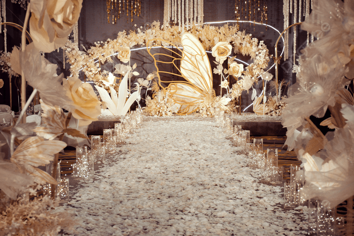 Indoor Aesthetic Butterfly Wedding