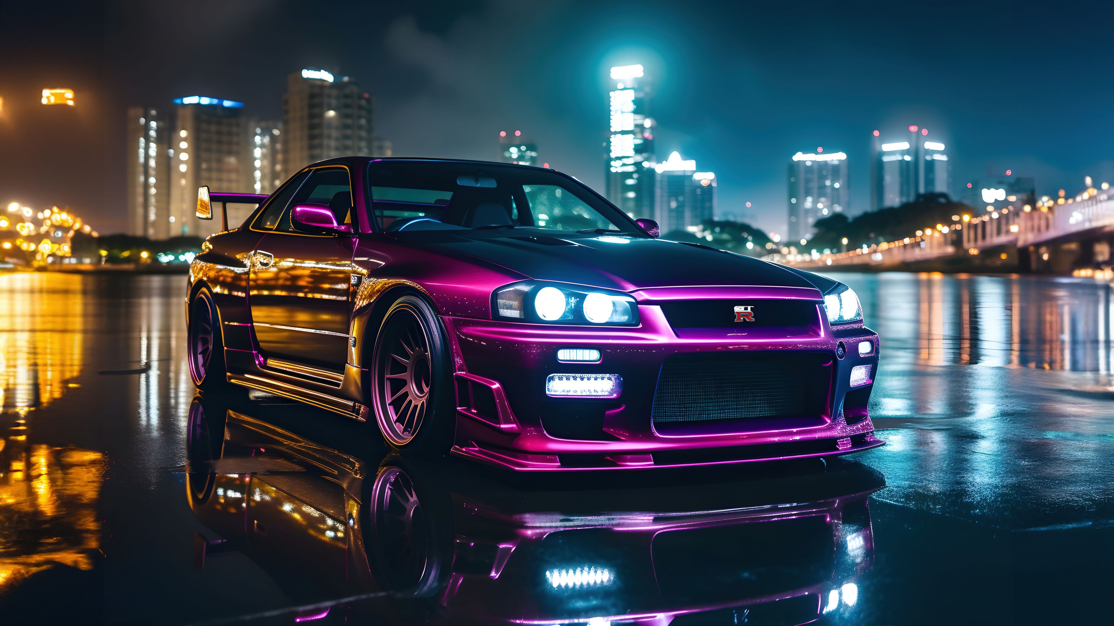 Nissan Skyline GT R R34 Wallpaper 4K