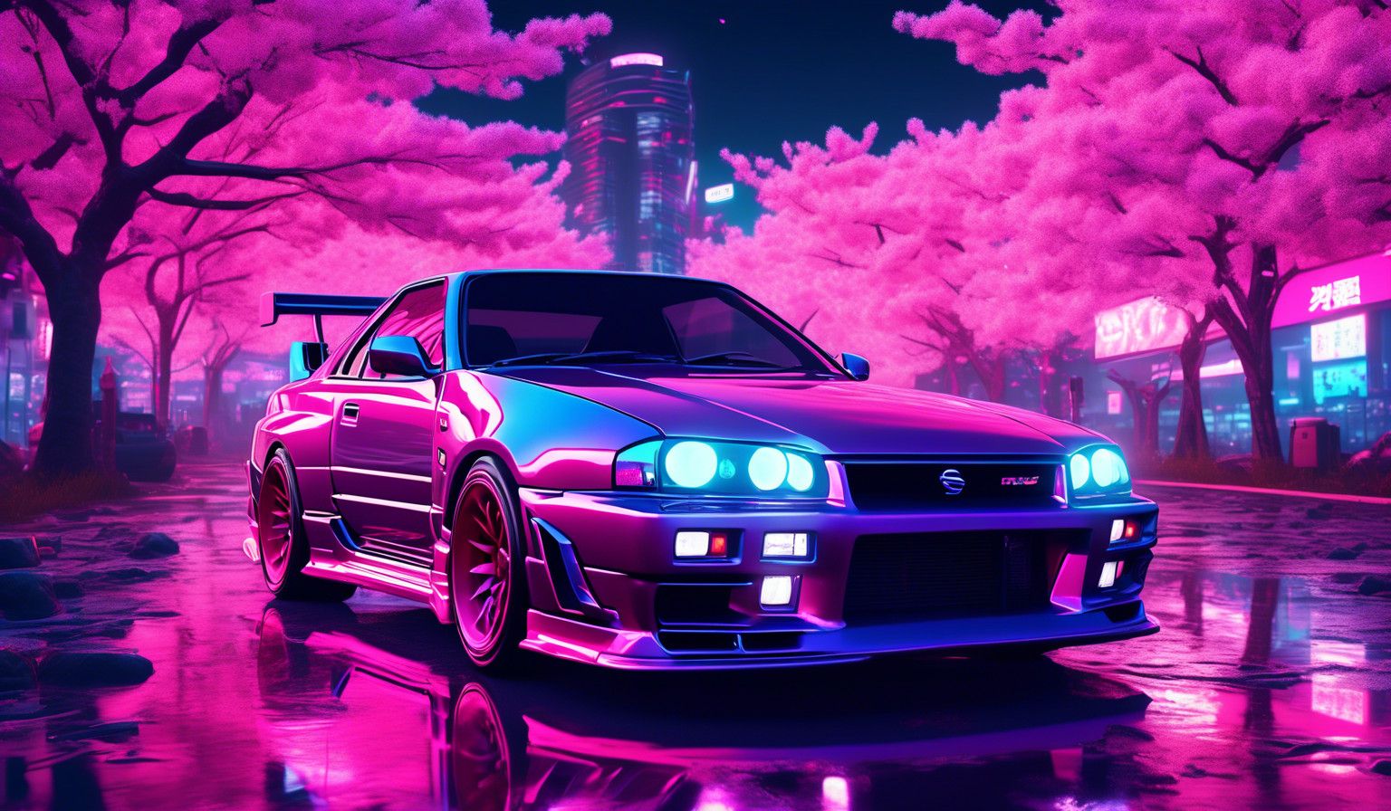 Nissan Skyline R34 Amid Vivid Cherry