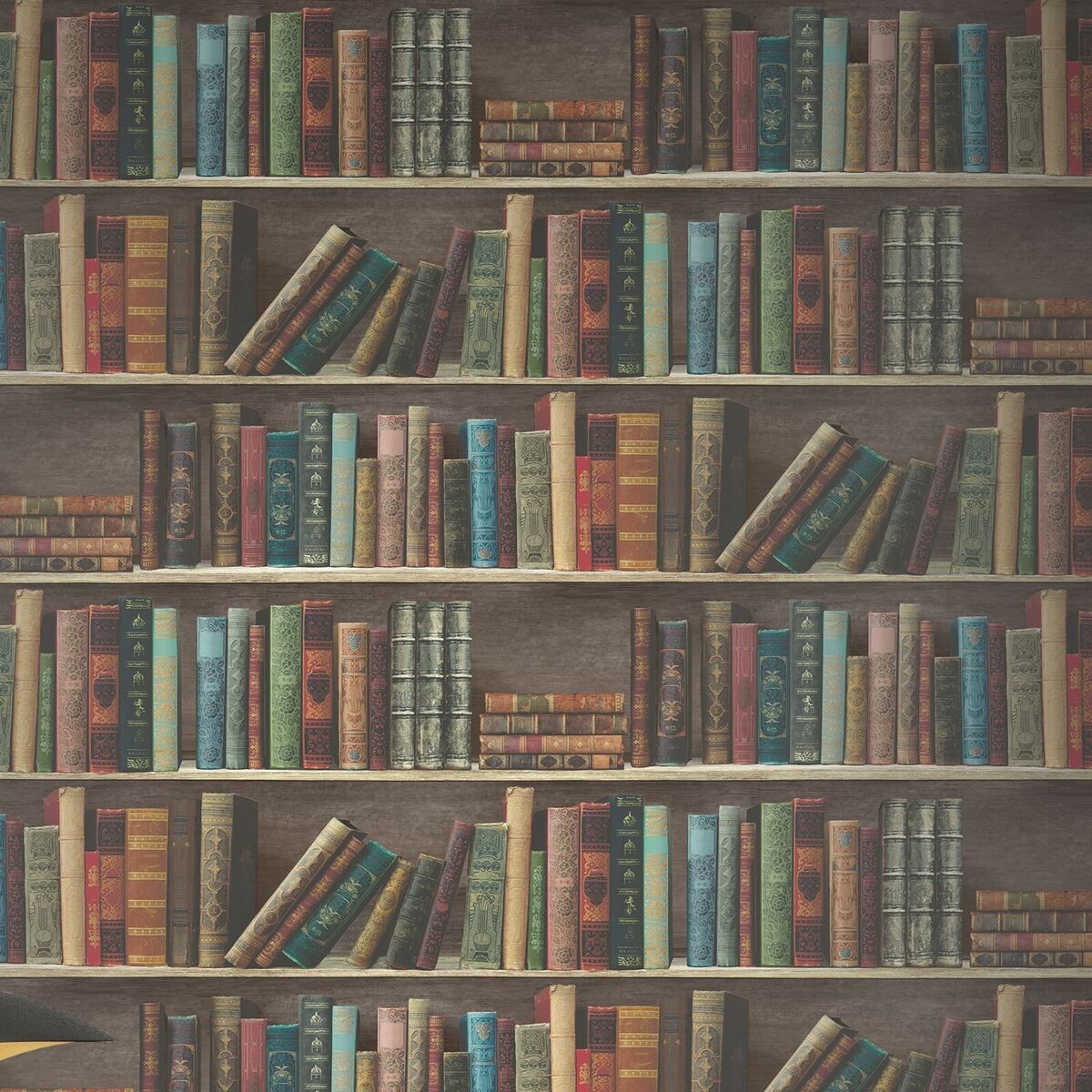 Retro Library Bookshelf Wallpaper Books