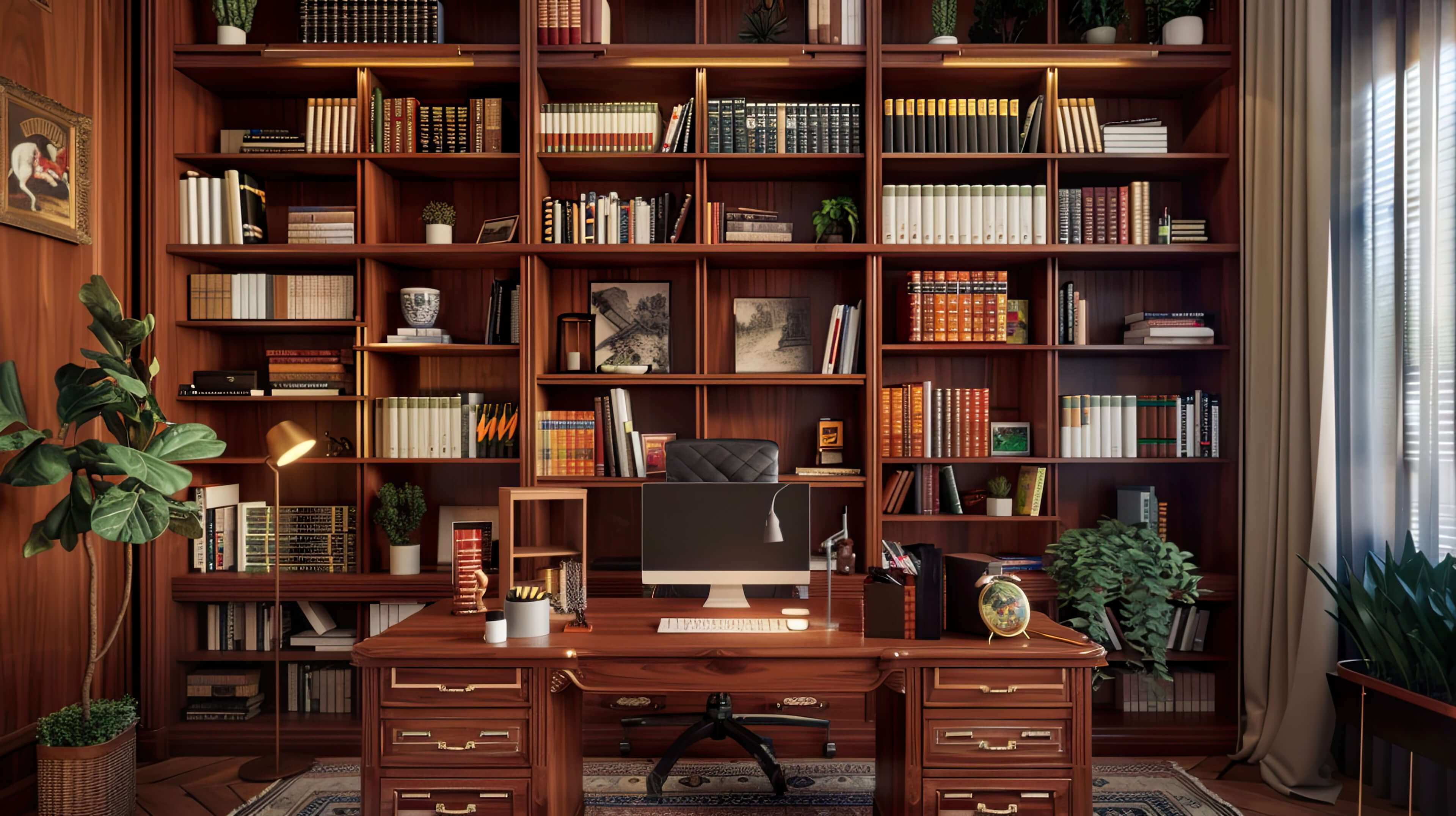 Bookshelf Wallpaper, Free, 4k