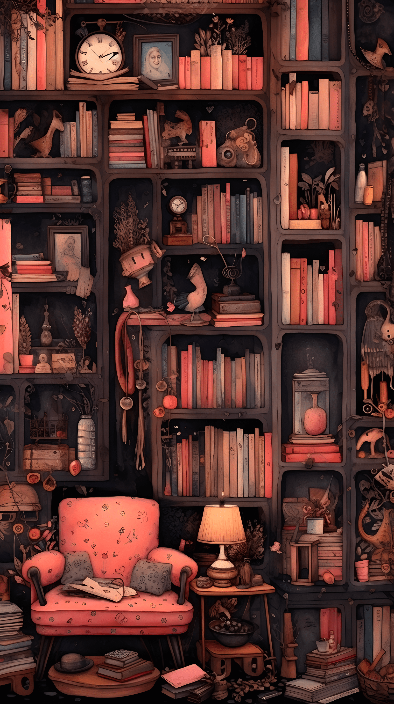 Lovely Bookshelf Background