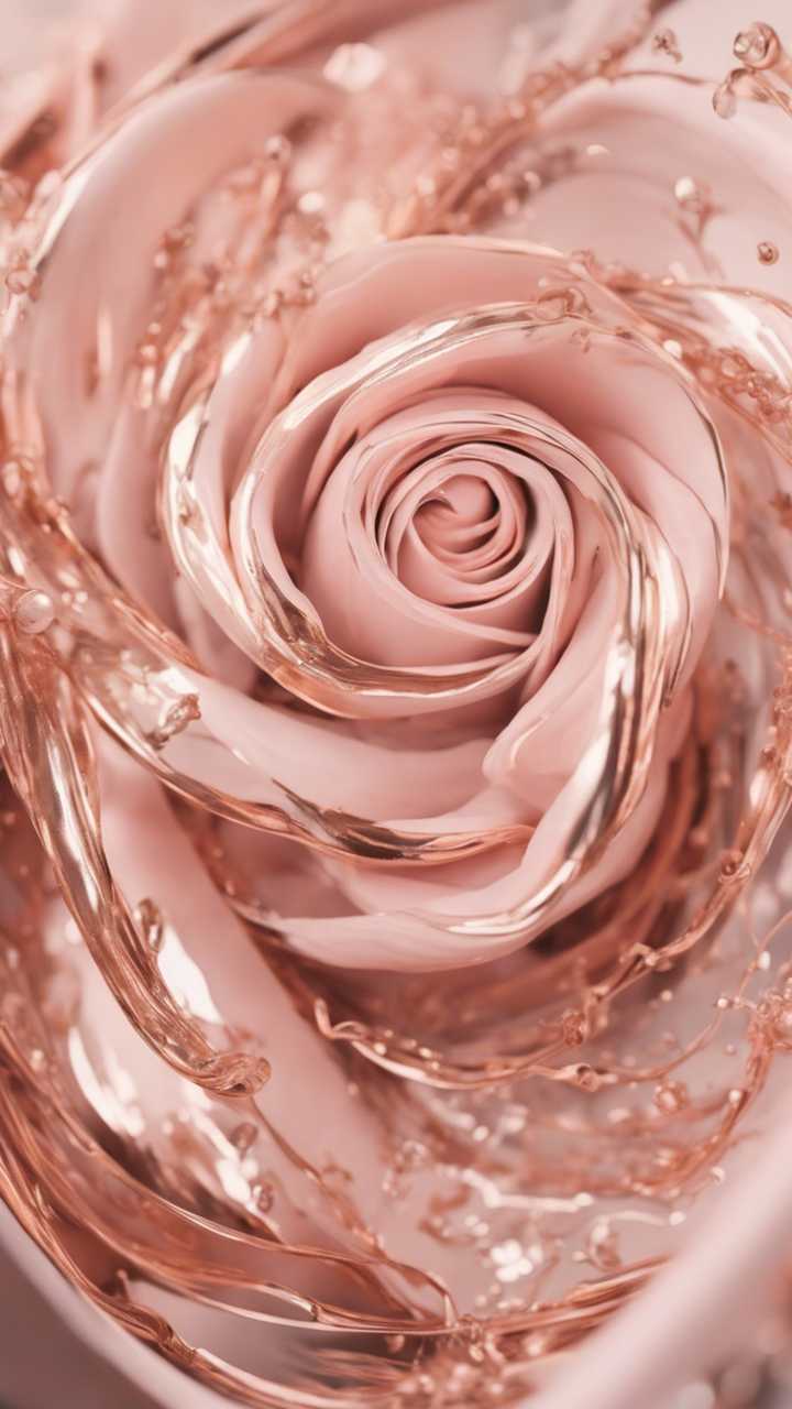 Abstract swirls of rose gold and blush