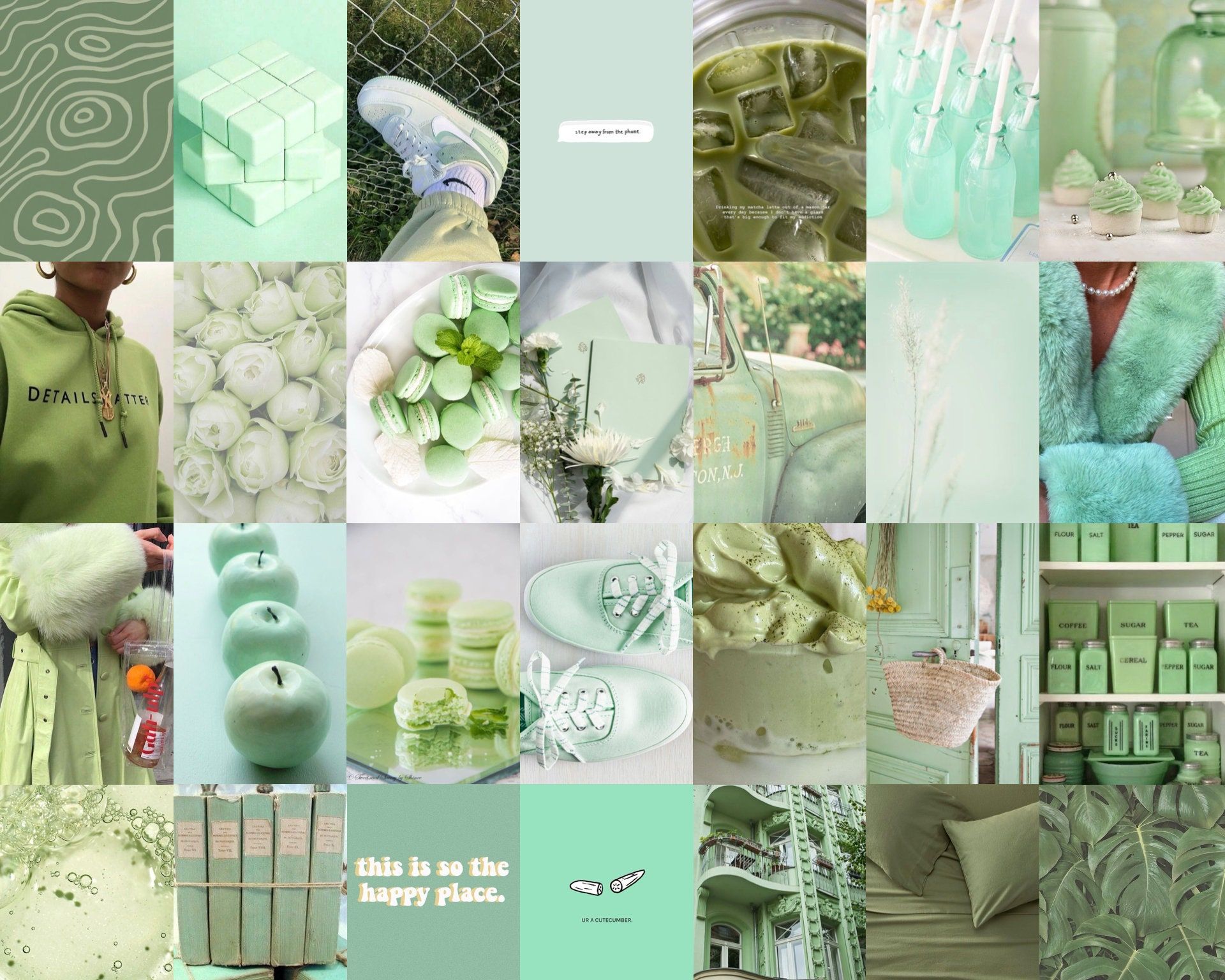 Mint Green Wall Collage Kit, Sage Green