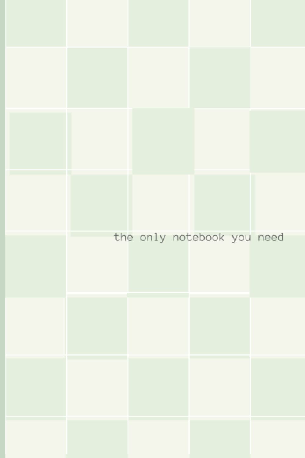 Checkered sage green aesthetic notebook