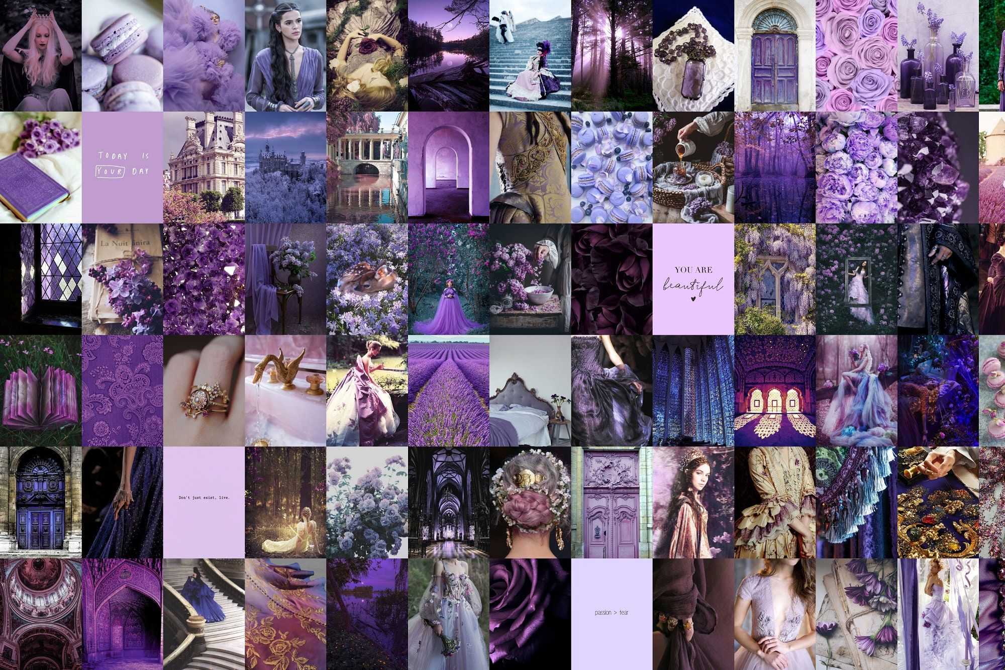 Royalcore Aesthetic Wall Collage Kit