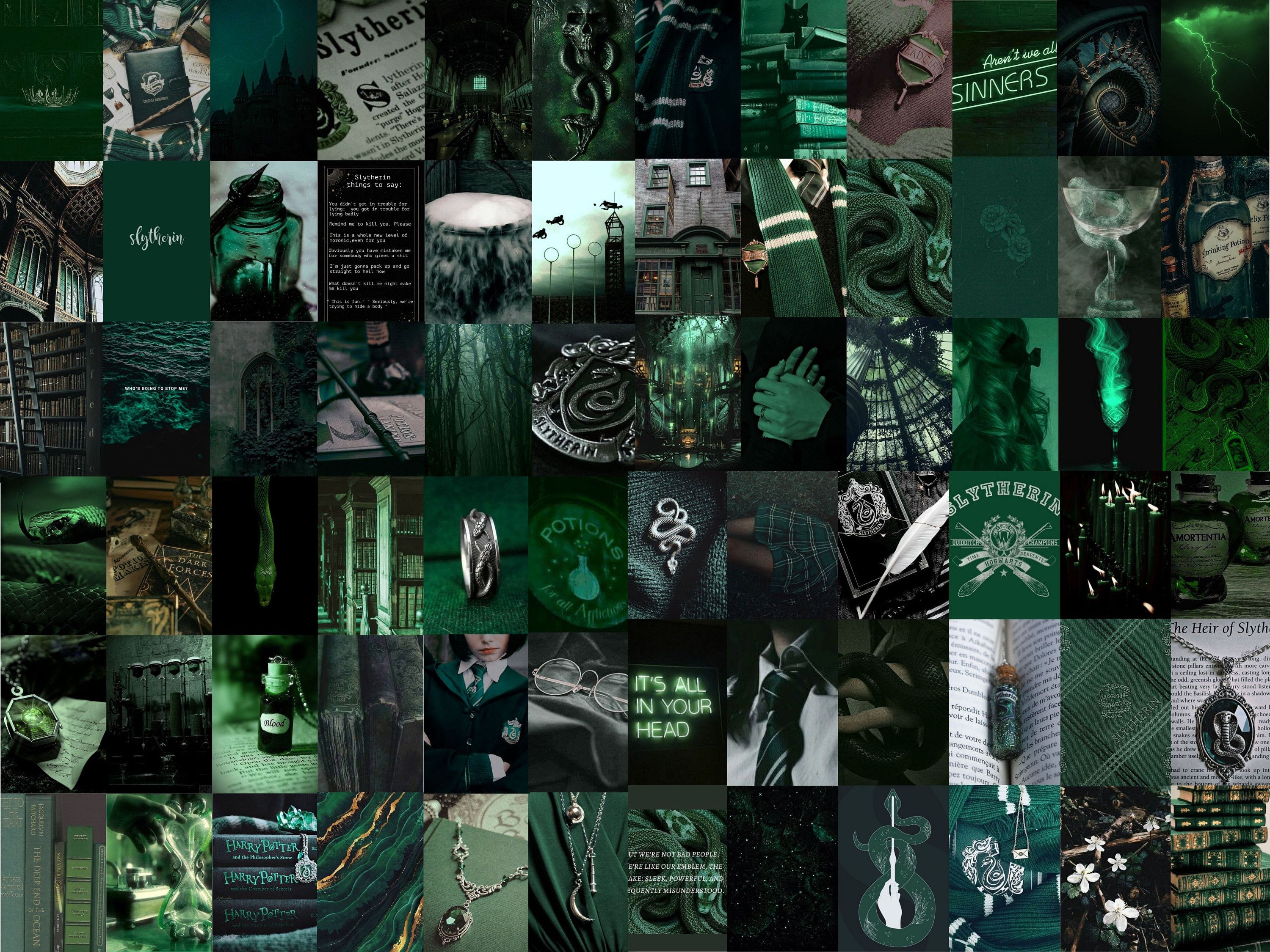 Slytherin Wizard Wall Collage Kit