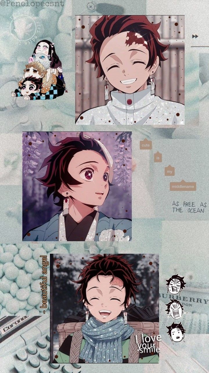 Tanjiro Kamado Collage Wallpaper