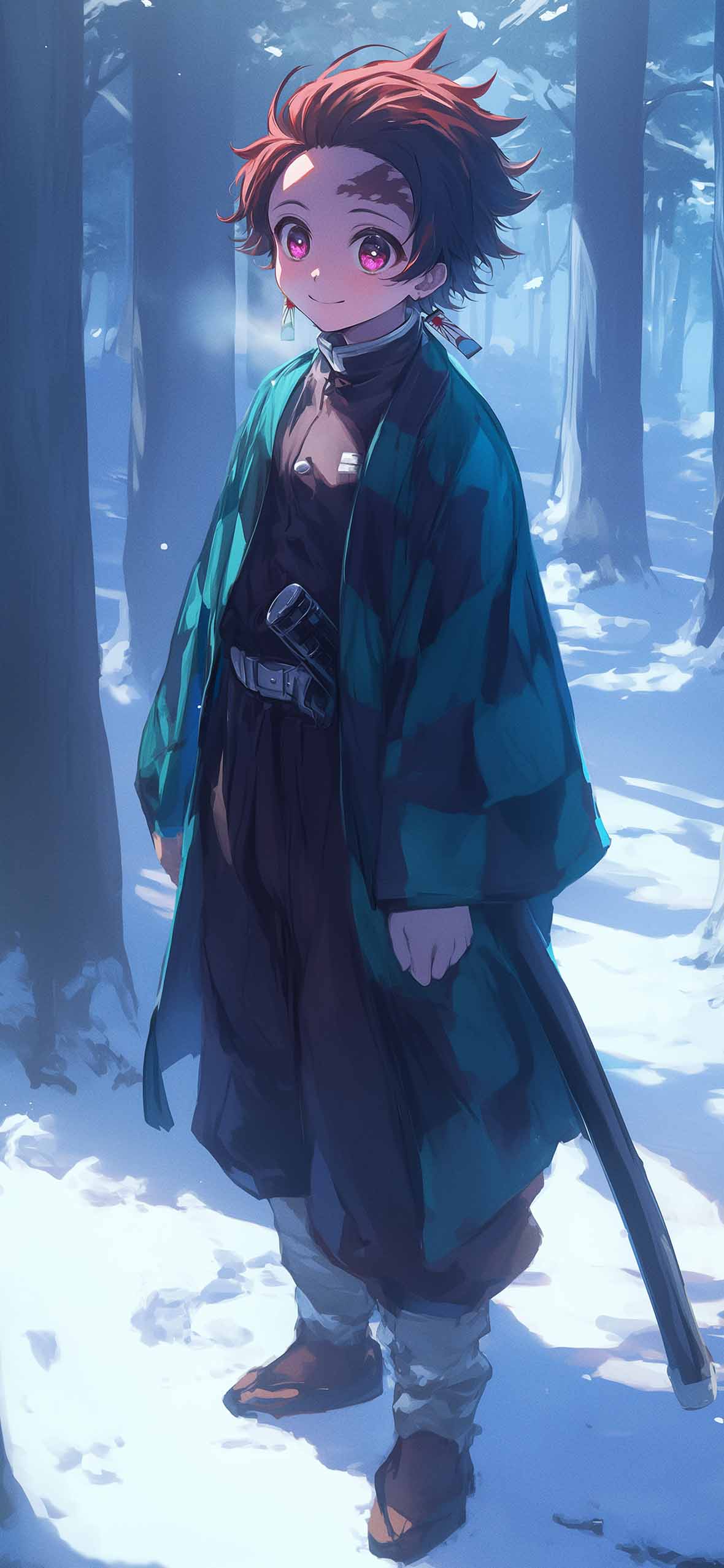 Tanjiro Kamado in Snowy Forest HD