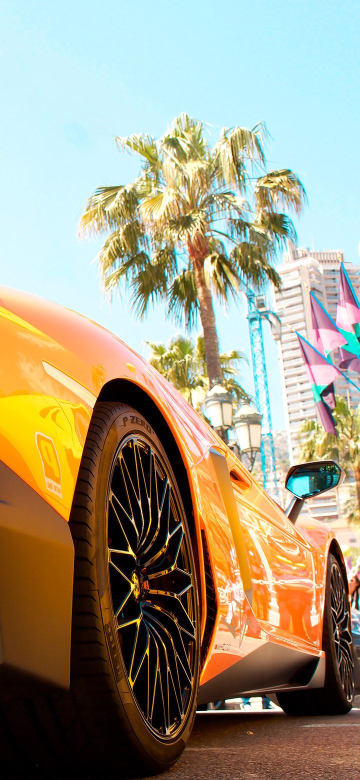 Yellow Lamborghini Car 4K Phone Wallpaper