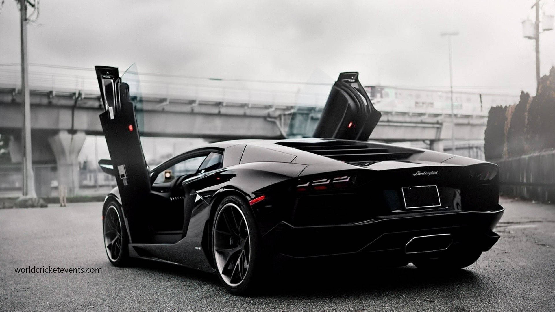 The Black Lamborghini Aventador