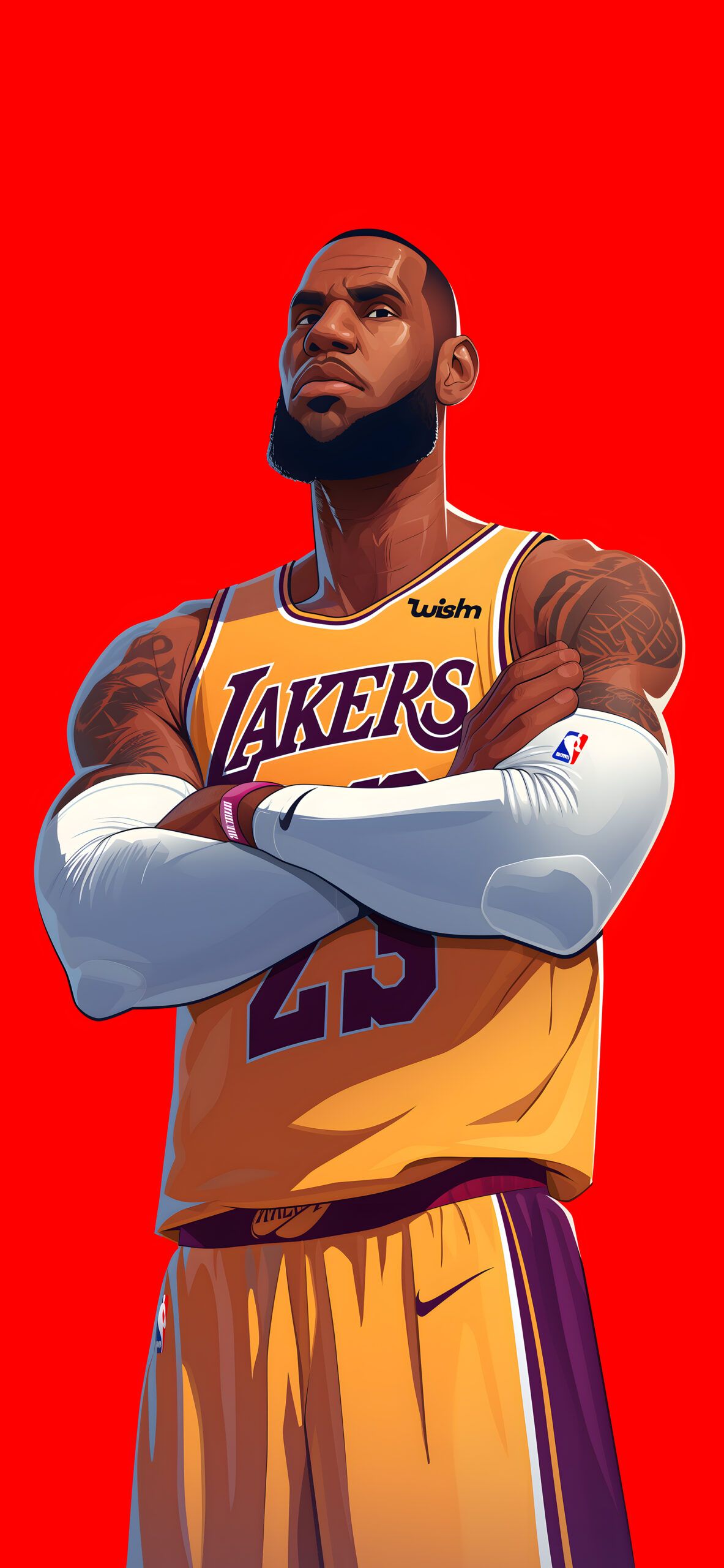 LeBron James: Lakers Red Background