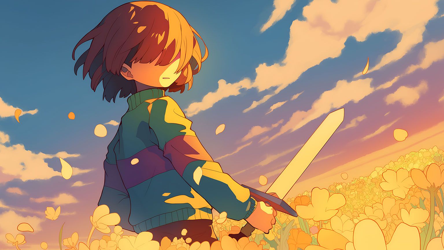 Frisk Sword Undertale Desktop Wallpaper