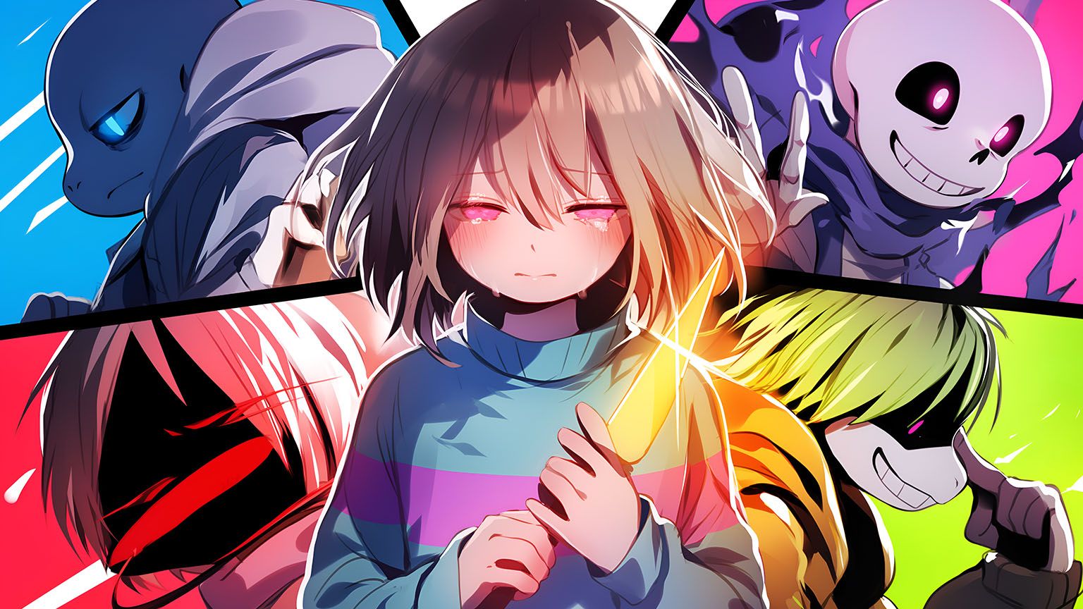 Undertale Crying Frisk and Friends