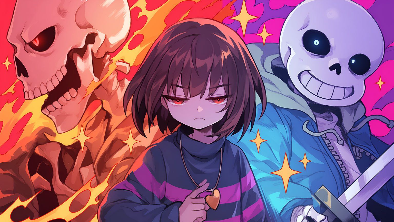 Undertale Frisk Sans Papyrus Desktop