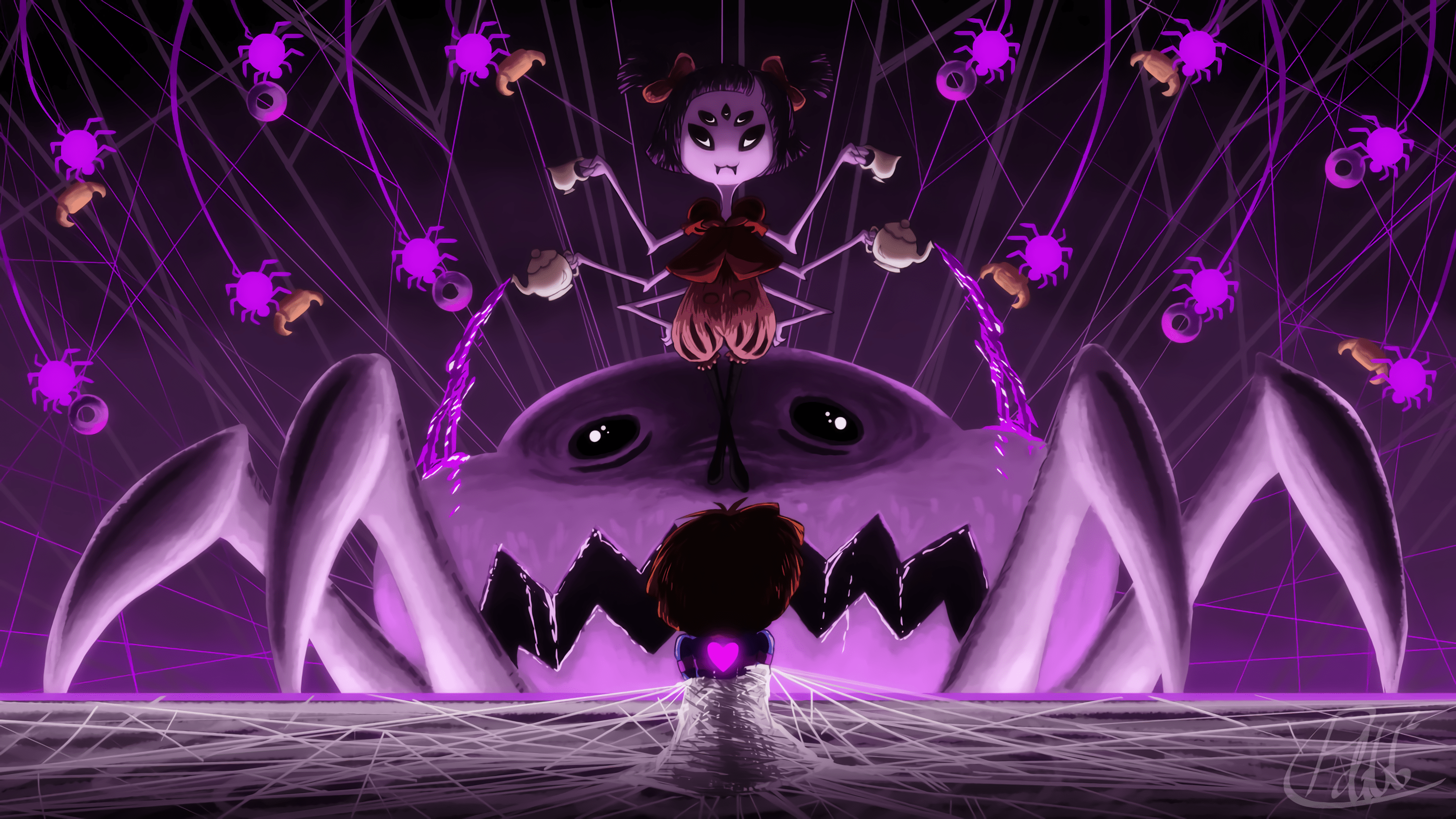 HD Wallpaper: Muffet vs. Frisk