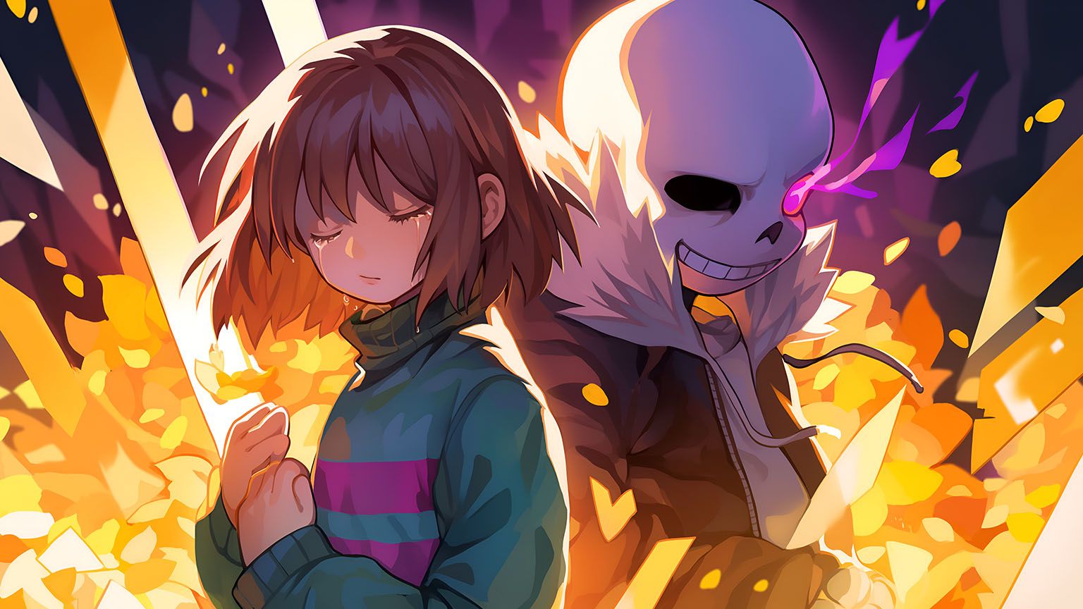 Frisk Sans Fight Undertale Desktop by Gelatogearchecker