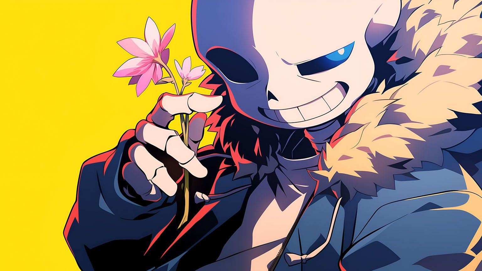 Sans Flower Undertale Desktop Wallpaper by pitiful_earthling