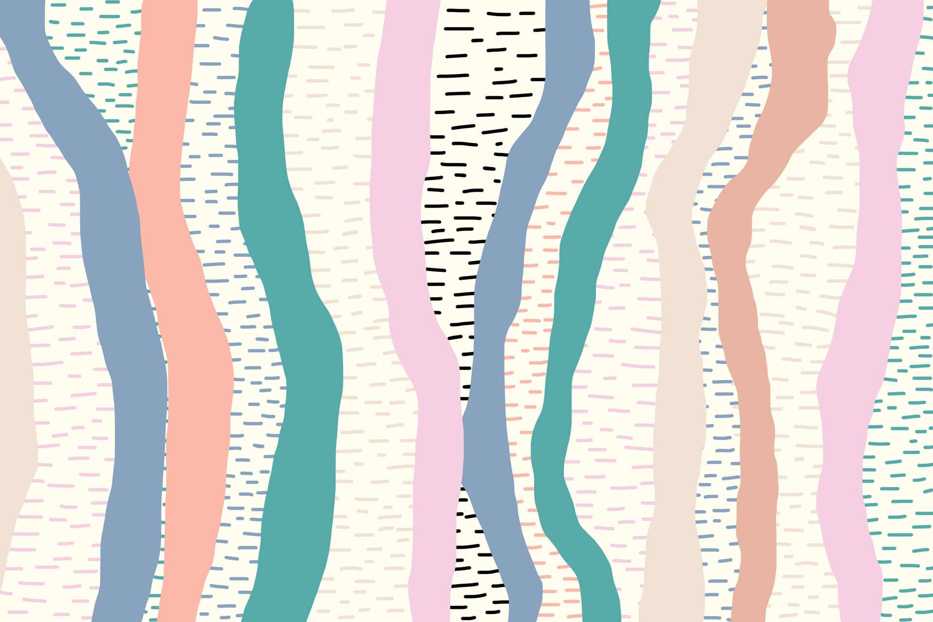 Whimsical Pastel Line Design Wallpaper