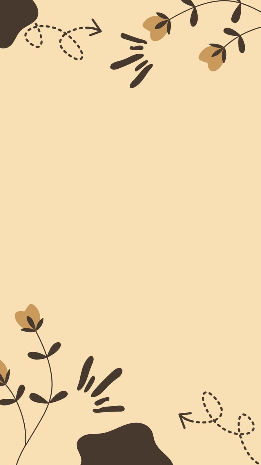 Cute Brown Aesthetic Floral Design