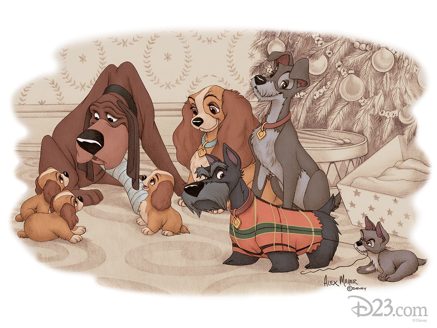 A group of dogs and cats are standing together - Disney