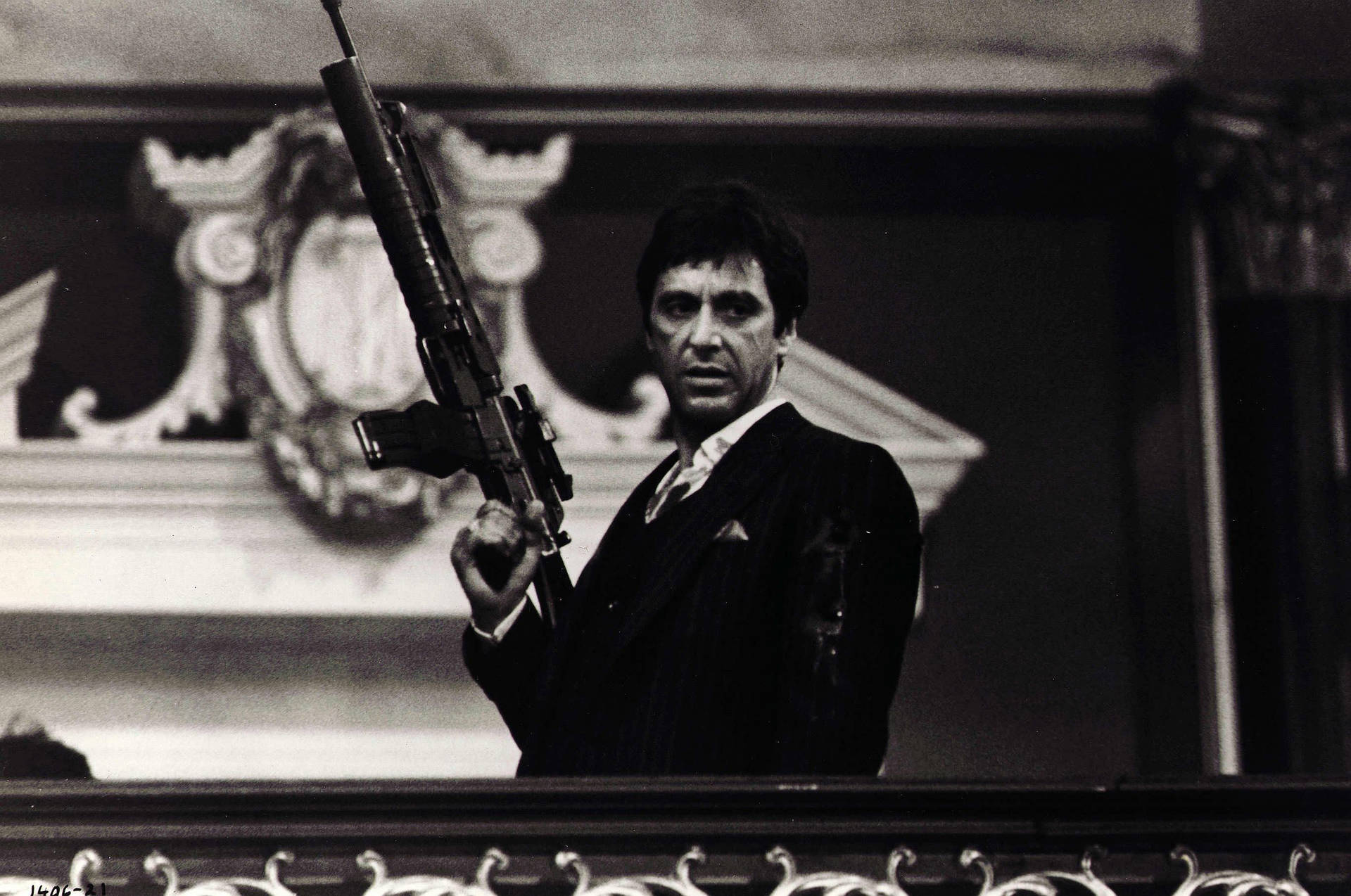 Tony With Machine Gun Scarface