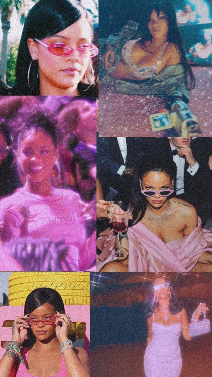 Rhianna aesthetic pink wallpaper