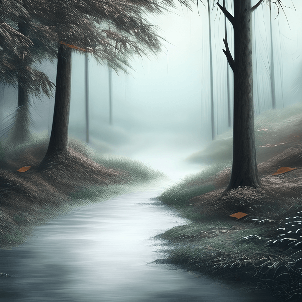 Beautiful Misty Forest Landscape