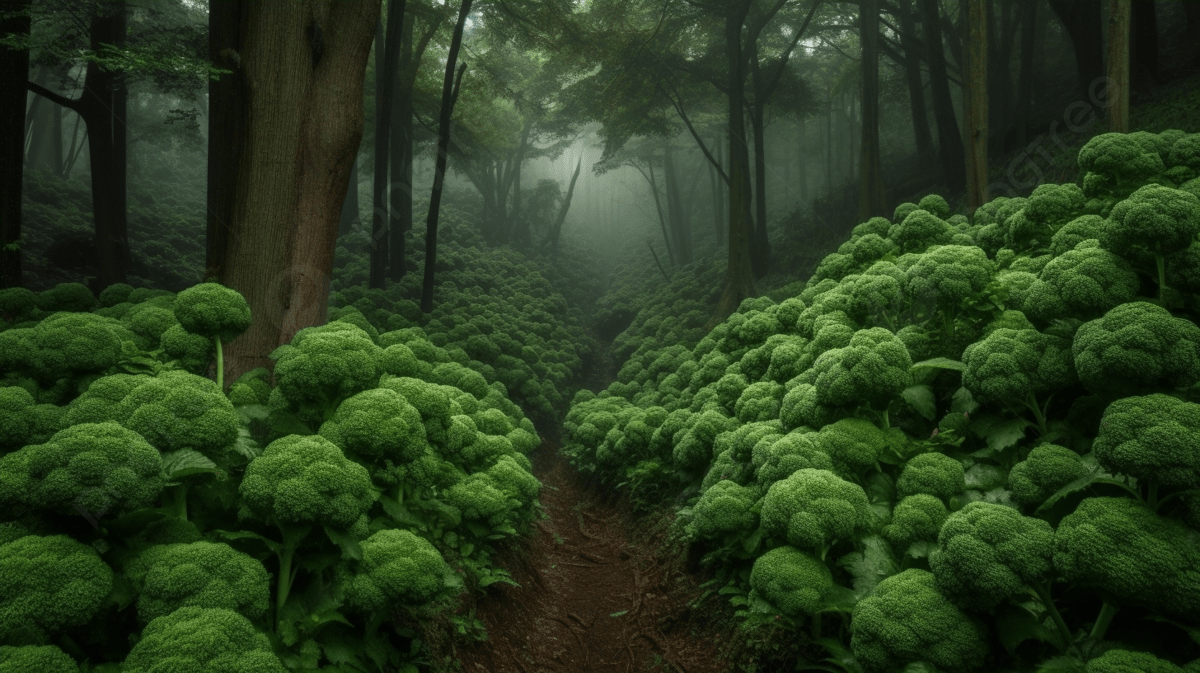 Foggy Forest With A Trail Full Of