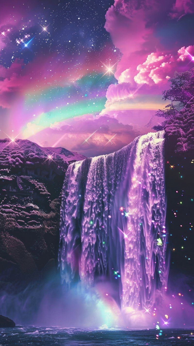 Rainbow Waterfall Image. Free Photo