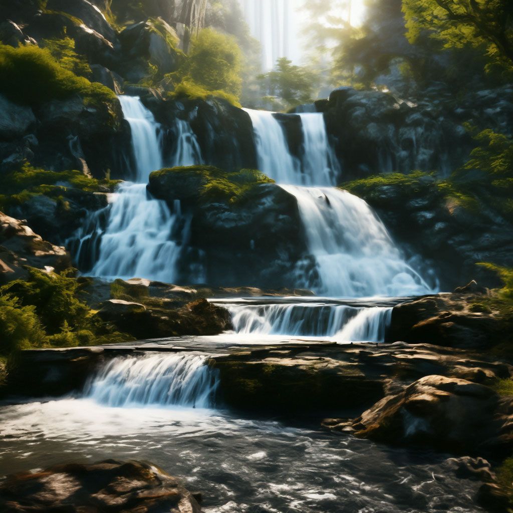 Cascading waterfall aesthetic