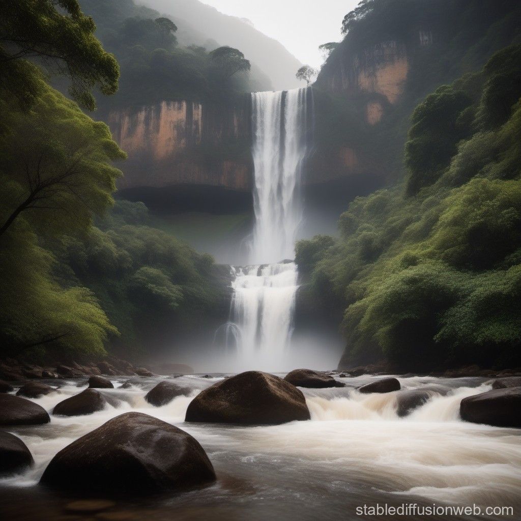 Waterfall Wonders. Stable Diffusion Online