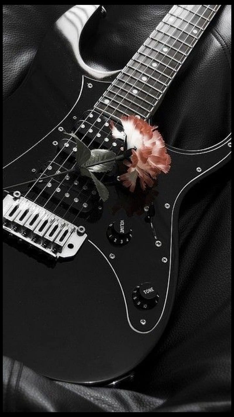 HD black guitar wallpaper