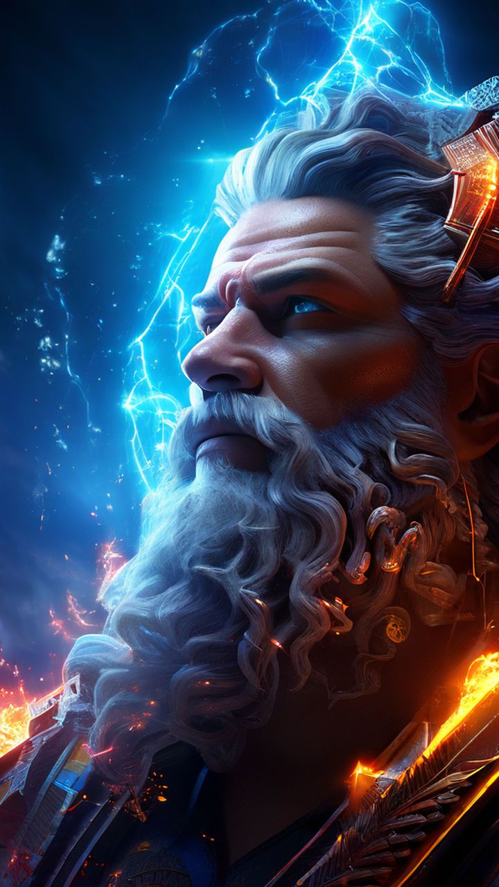 Zeus body realistic thunder background