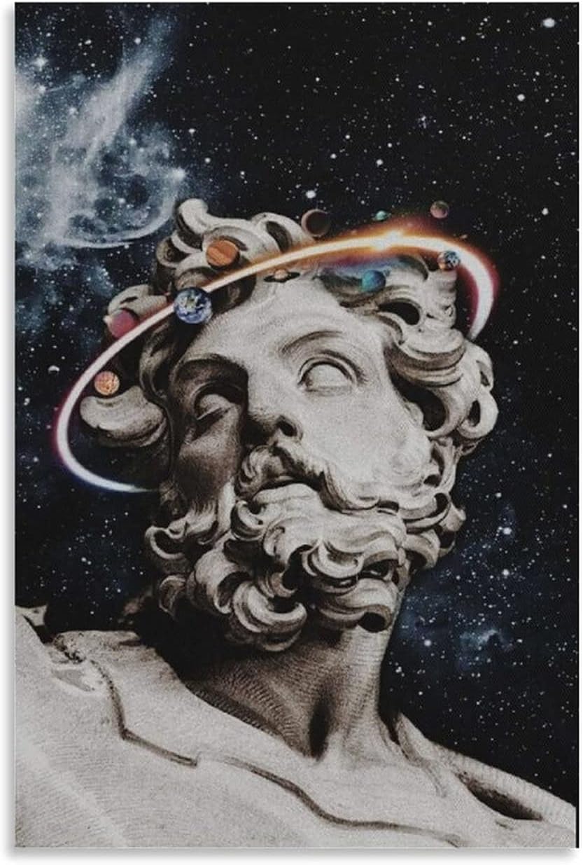 Greek Statue Zeus Canvas Art Poster