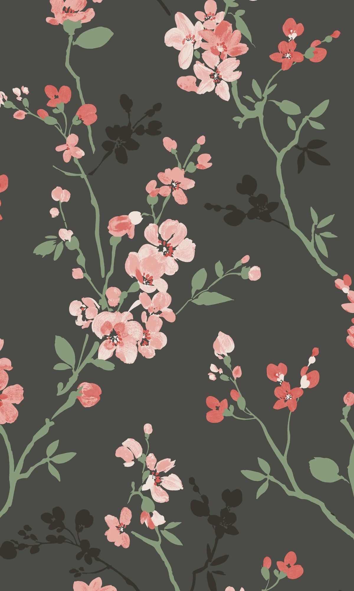 Black Classic Minimalist Floral