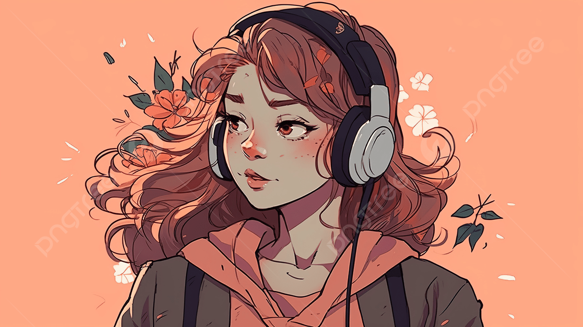 Anime Girl Listening To Music