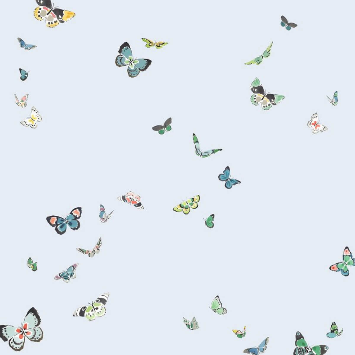 Butterflies Light Blue Wallpaper