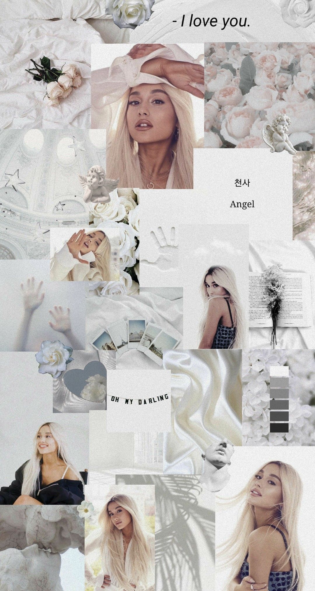A collage of pictures with the words i love you - Ariana Grande