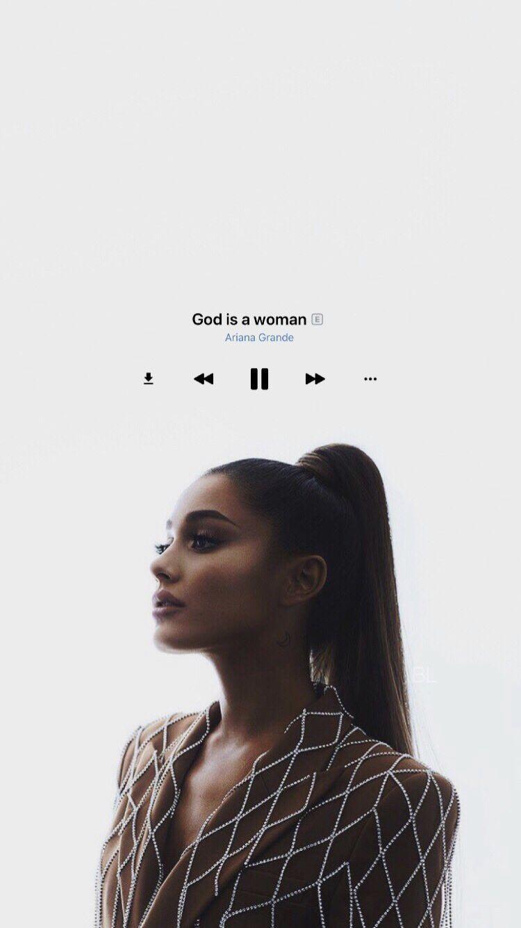 A woman is on the screen - Ariana Grande