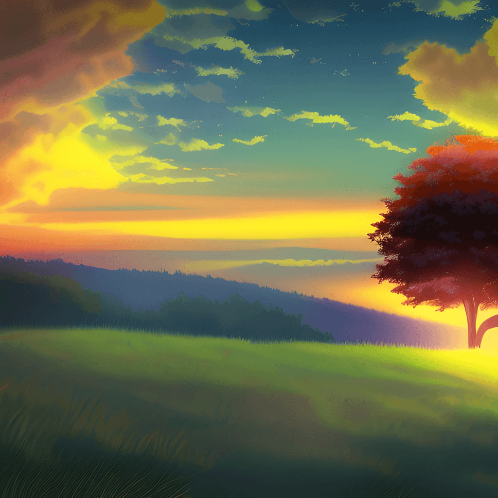 Beautiful Anime Sunset Scenery