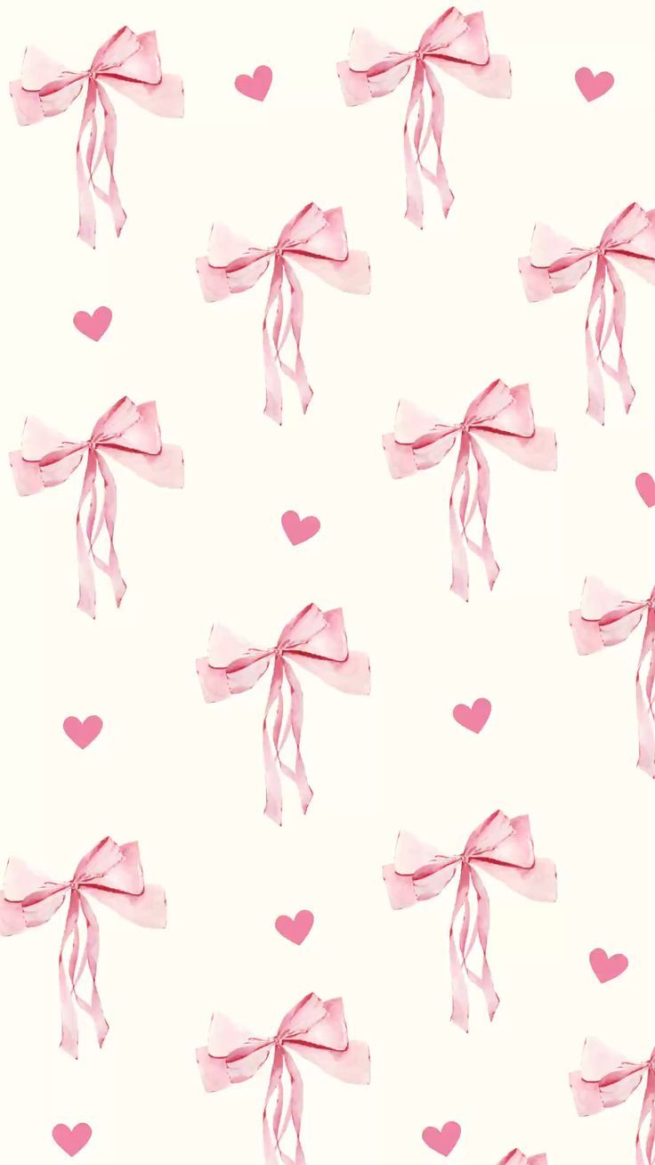 Coquette Aesthetic Pink Bow Wallpaper