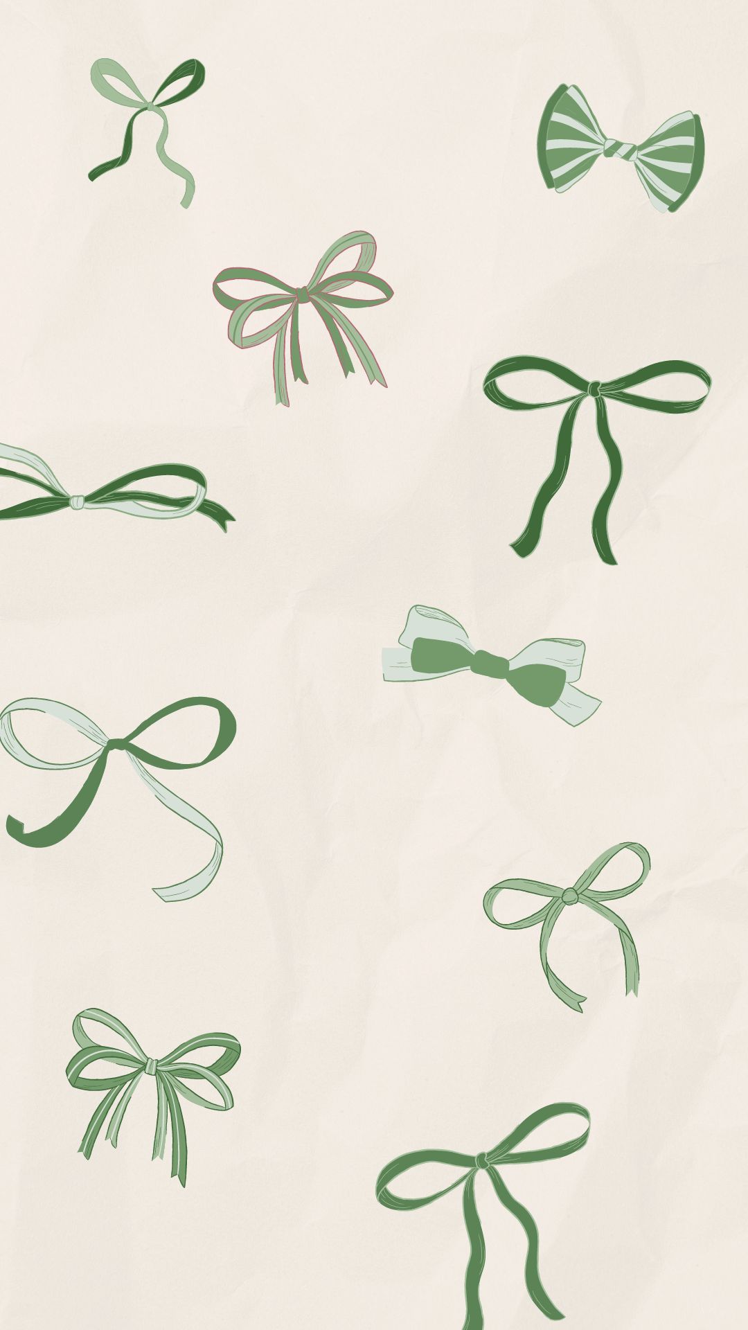 Green Illustrated Coquette Bow